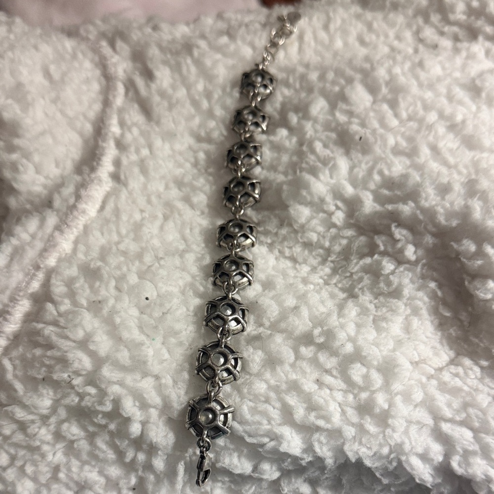 Stella & Dot Silver and Black Crystal Bracelet - Picture 9 of 13